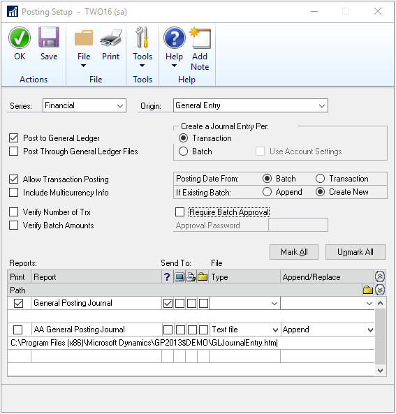 Posting settings no aa