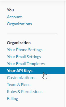 Adding a Close.io Connector 2 Your Account menu in Close.io