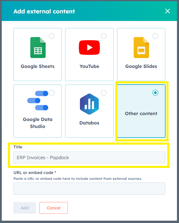 How to Embed a Popdock Widget on a HubSpot Dashboard 4 649dad02cbab8fdaff315207 HB S4