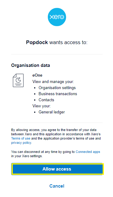 Adding a Xero Connector 7