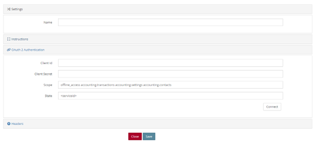 Setting up a Xero Connector 6 xero config